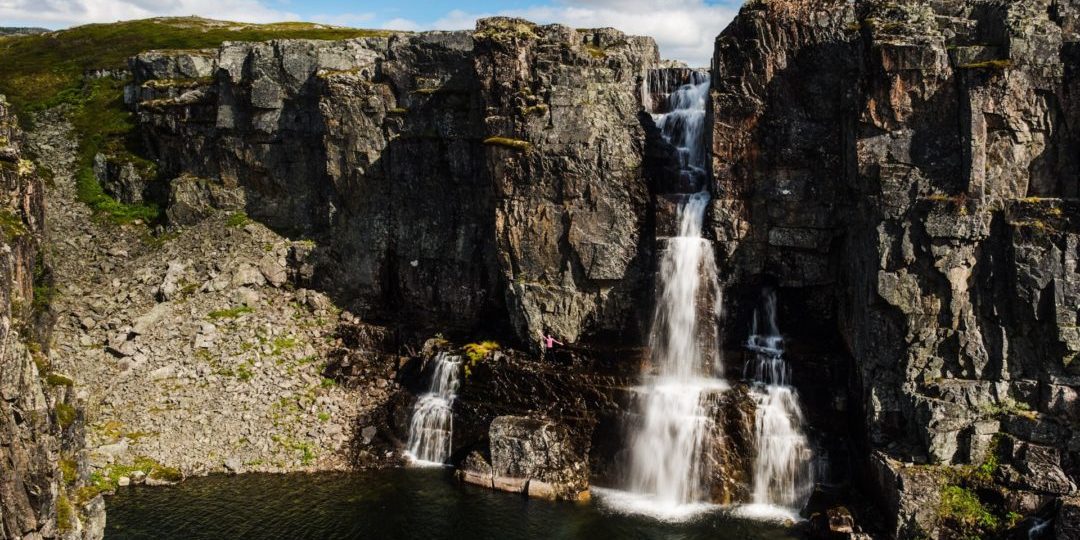 Waterfall shaped by the Ice age